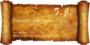 Tercsi János névjegykártya